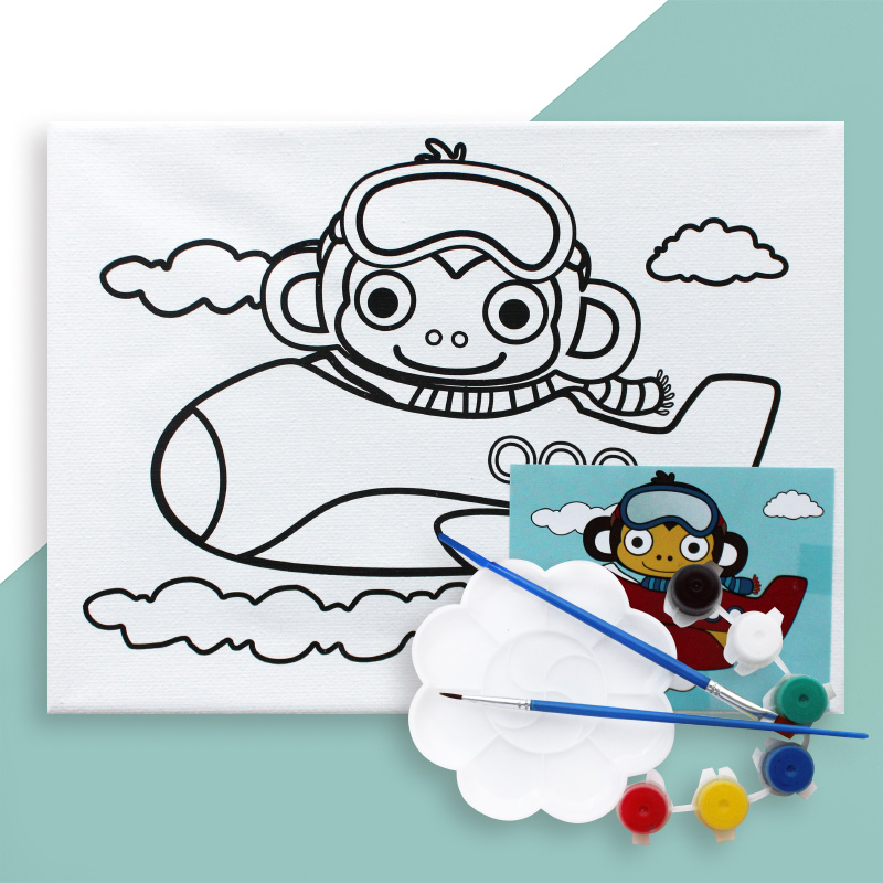 티처스 DIY 아크릴 캔버스 아트 그림그리기 세트 직사각(21x15cm)-비행기