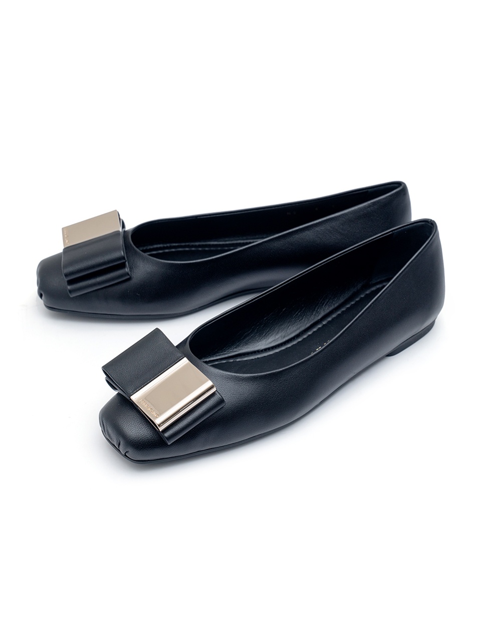 SALVATORE FERRAGAMO 페라가모 더블 보우 발레 플랫 LINA-5 NERO 763167