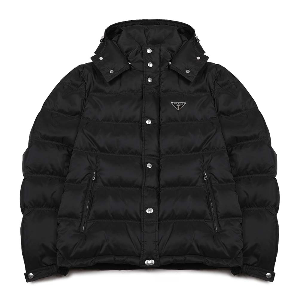 PRADA 프라다 삼각 로고 후드 다운 패딩 자켓 SGH070-106O-F002L