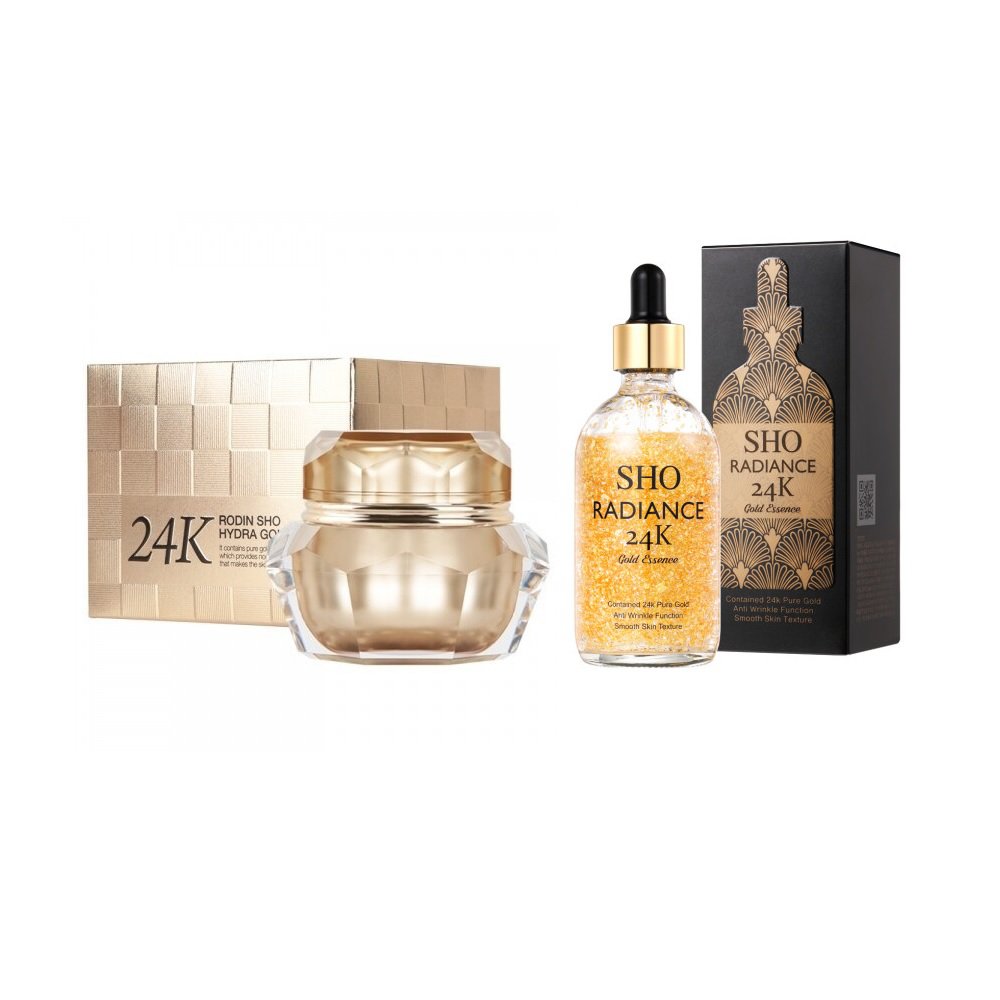 [코리아나] SHO 24K 골드 기획세트 (로댕 쇼 24K 하이드라 골드크림 50ml + 쇼 24K 골드 에센스 100g)
