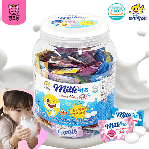 [아기상어] 밀크키즈 캔디 2g x 200정 (대용량기획세트)