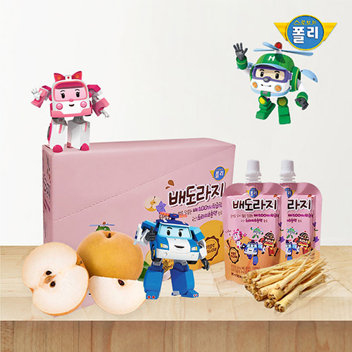 [로보카폴리] 배도라지 과채주스/나주배 착즙액 100% 80ml 10개 x 3박스 (30개)