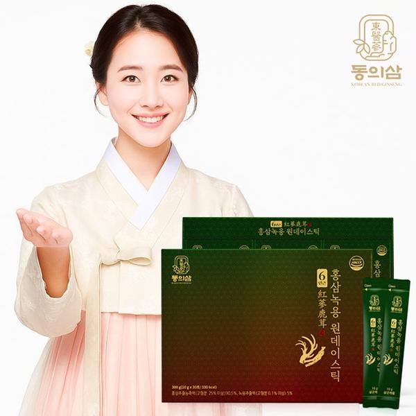 [동의삼] 6년근 홍삼녹용 원데이스틱 30포(쇼핑백증정)