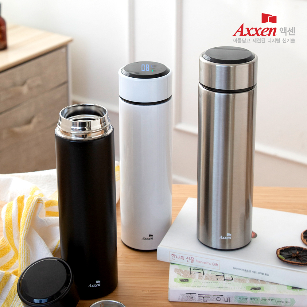 [액센] SK100 온도표시 LED텀블러 500ml