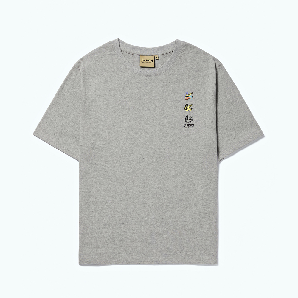 몽아모르 트리플 버니 티셔츠 Melange Gray