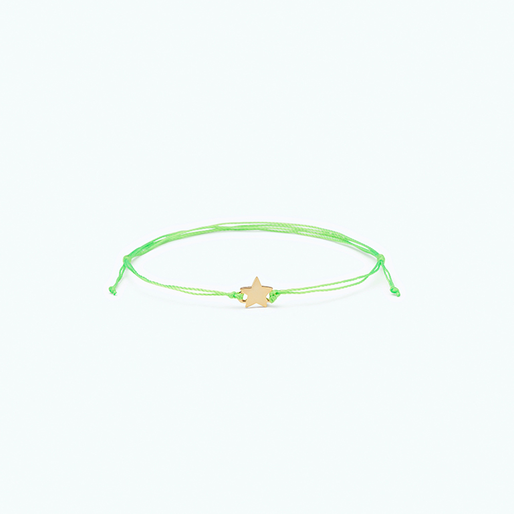 비타민 Gold 실팔찌 Green Star (14K) (S)