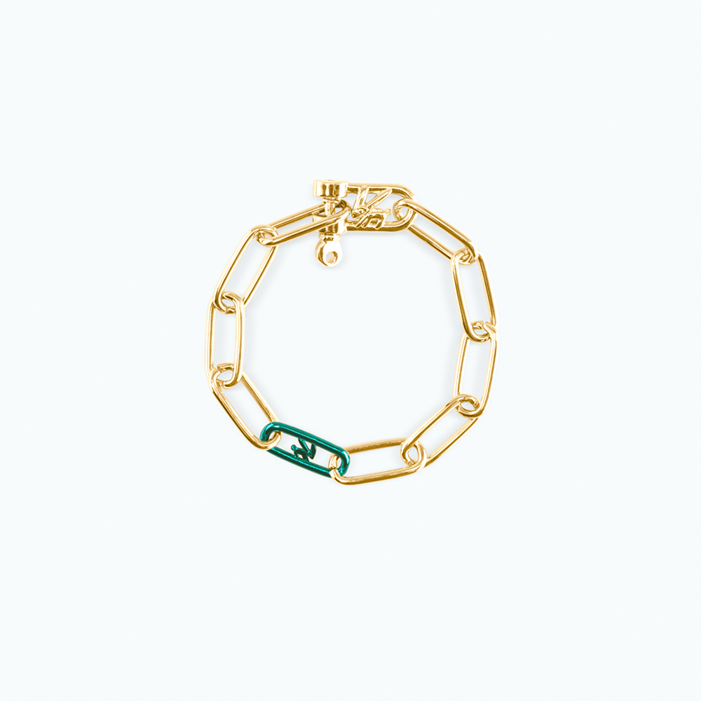 버니몽아모르 일렉트로 시그니처 체인 팔찌 Gold Green
