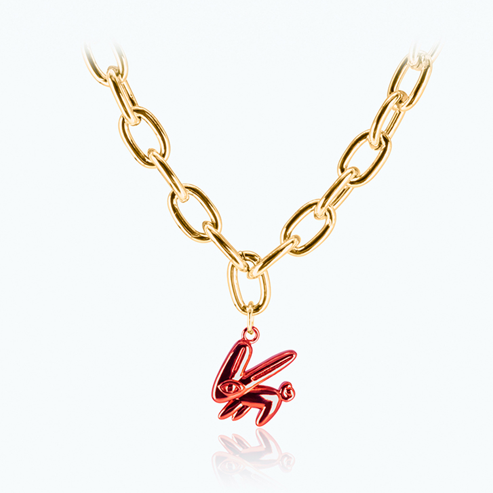 버니몽아모르 일렉트로 버니 목걸이 (XL) Gold Sunkiss Red