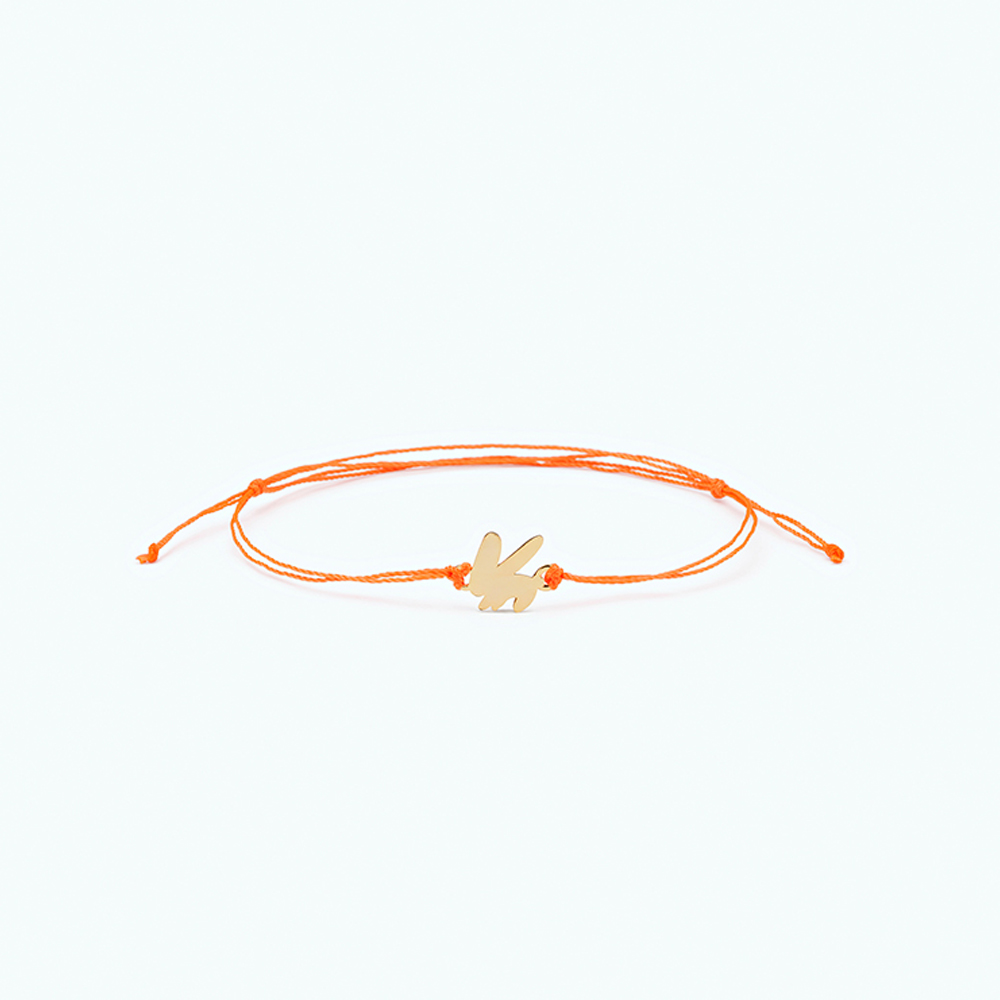 비타민 Gold 실팔찌 Neon Orange Bunny (14K) (S)