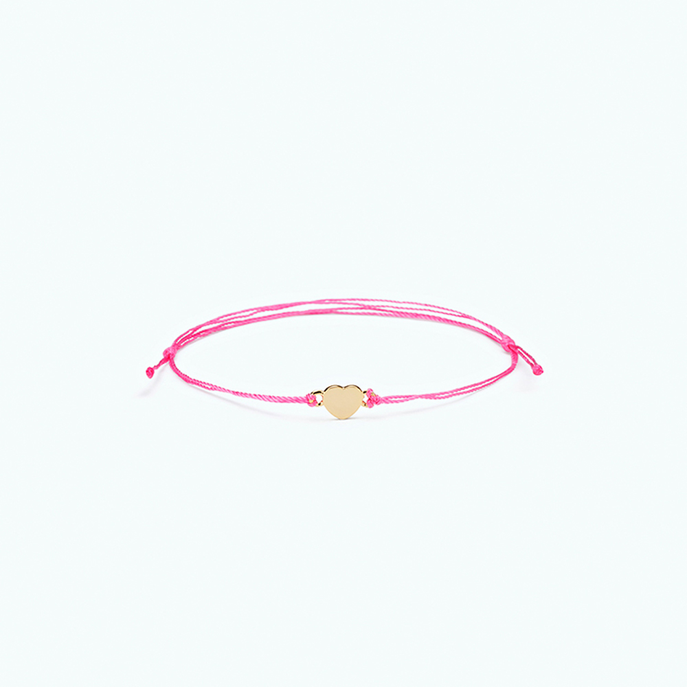 비타민 Gold 실팔찌 Pink Heart (14K) (S)