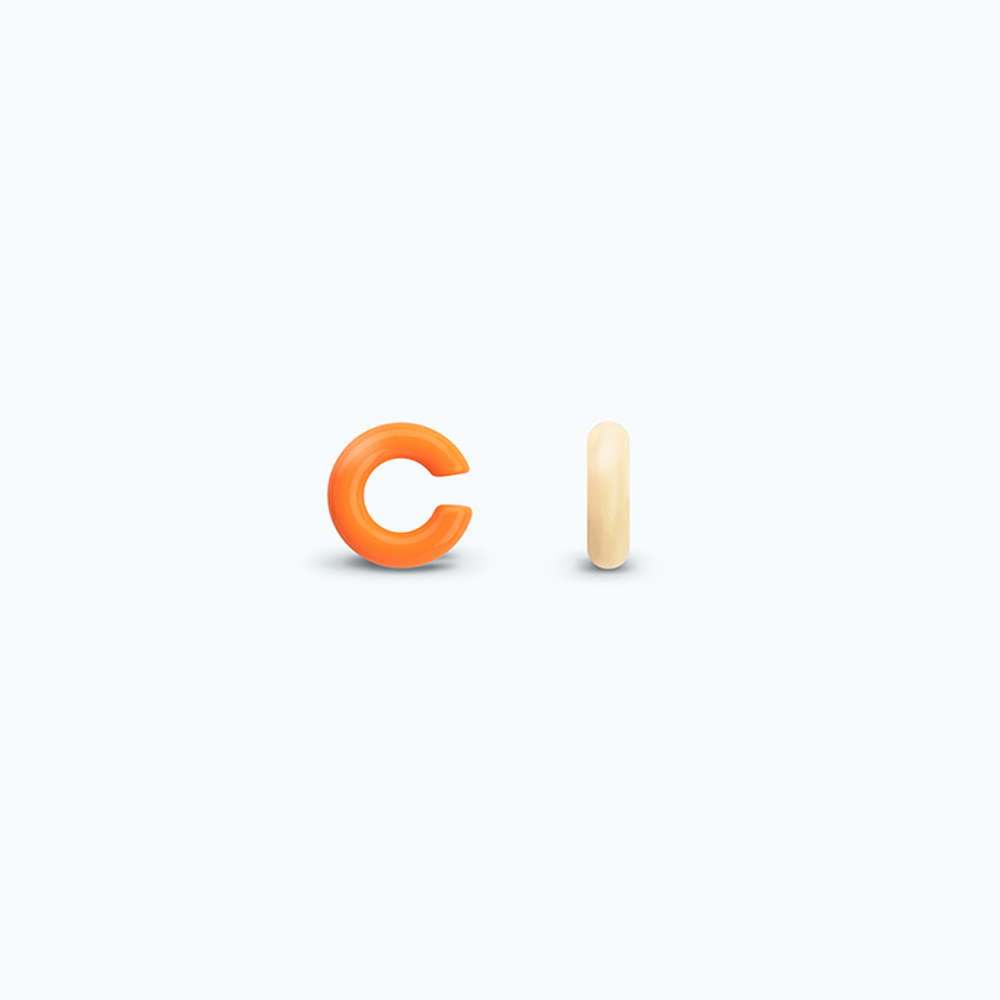 버니몽아모르 아이코닉 C형 이어커프 (M) set | Neon orange+Banana