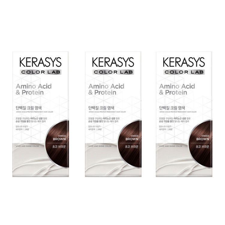 케라시스 단백질 크림 염색약 초코브라운 120g x 3