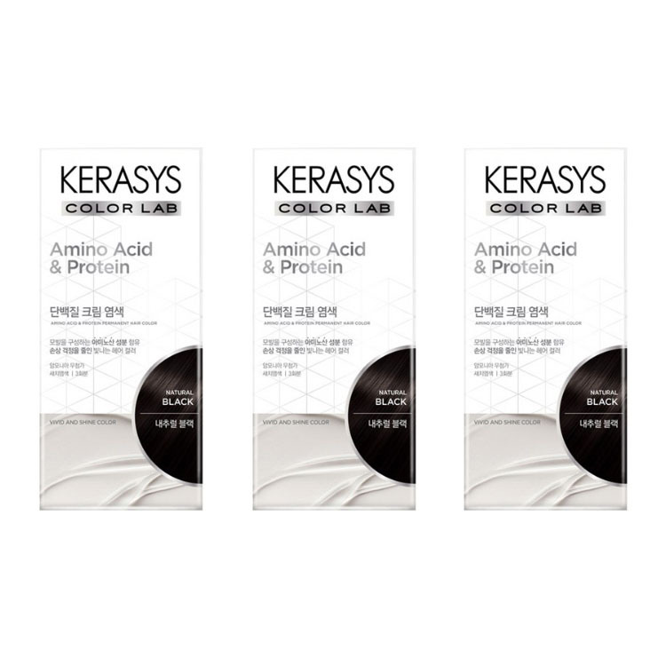 케라시스 단백질크림염모제 120g 내추럴블랙 염색약 x 3