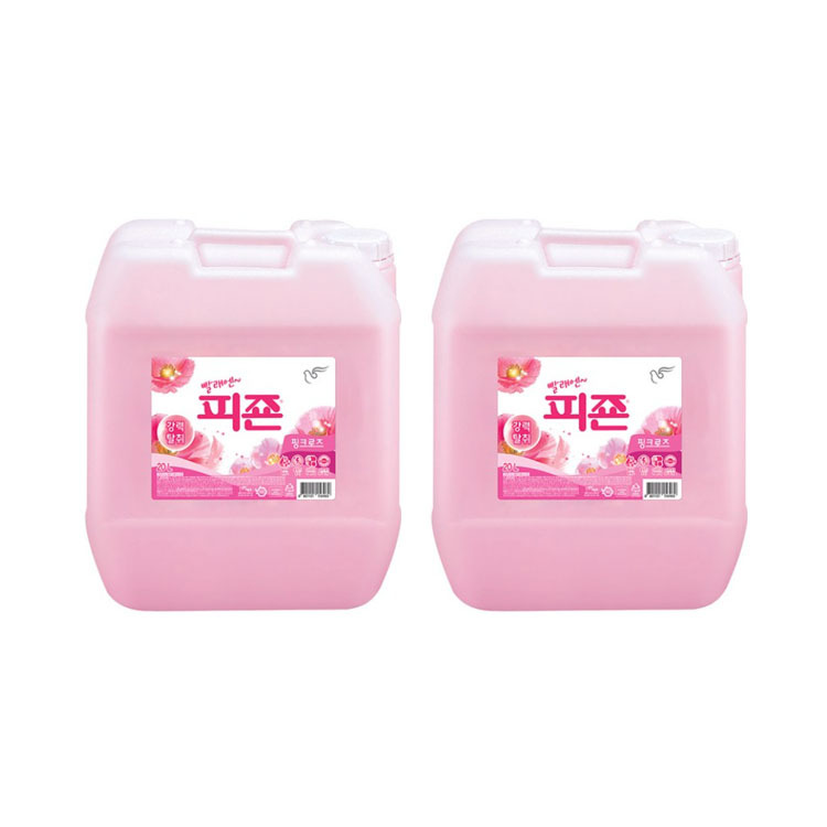 피죤 대용량 말통 섬유유연제 20kg 핑크 로즈 x 2