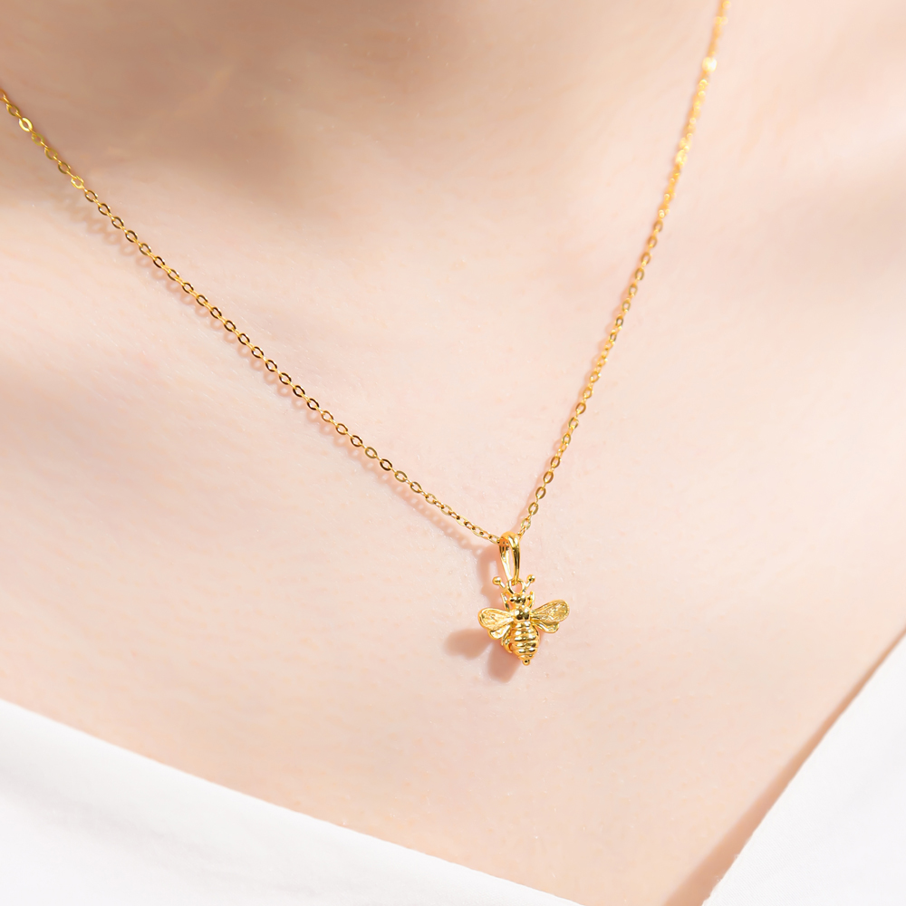 24K 순금 목걸이 통통 벌 3.75g+18K 잠금장식