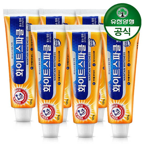 [유한양행] 암앤해머 덴탈케어 화이트스파클 치약 121g x 6개