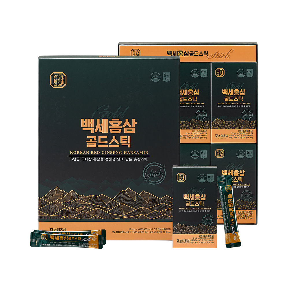 [한삼인] 백세홍삼 골드스틱 10ml x 60포
