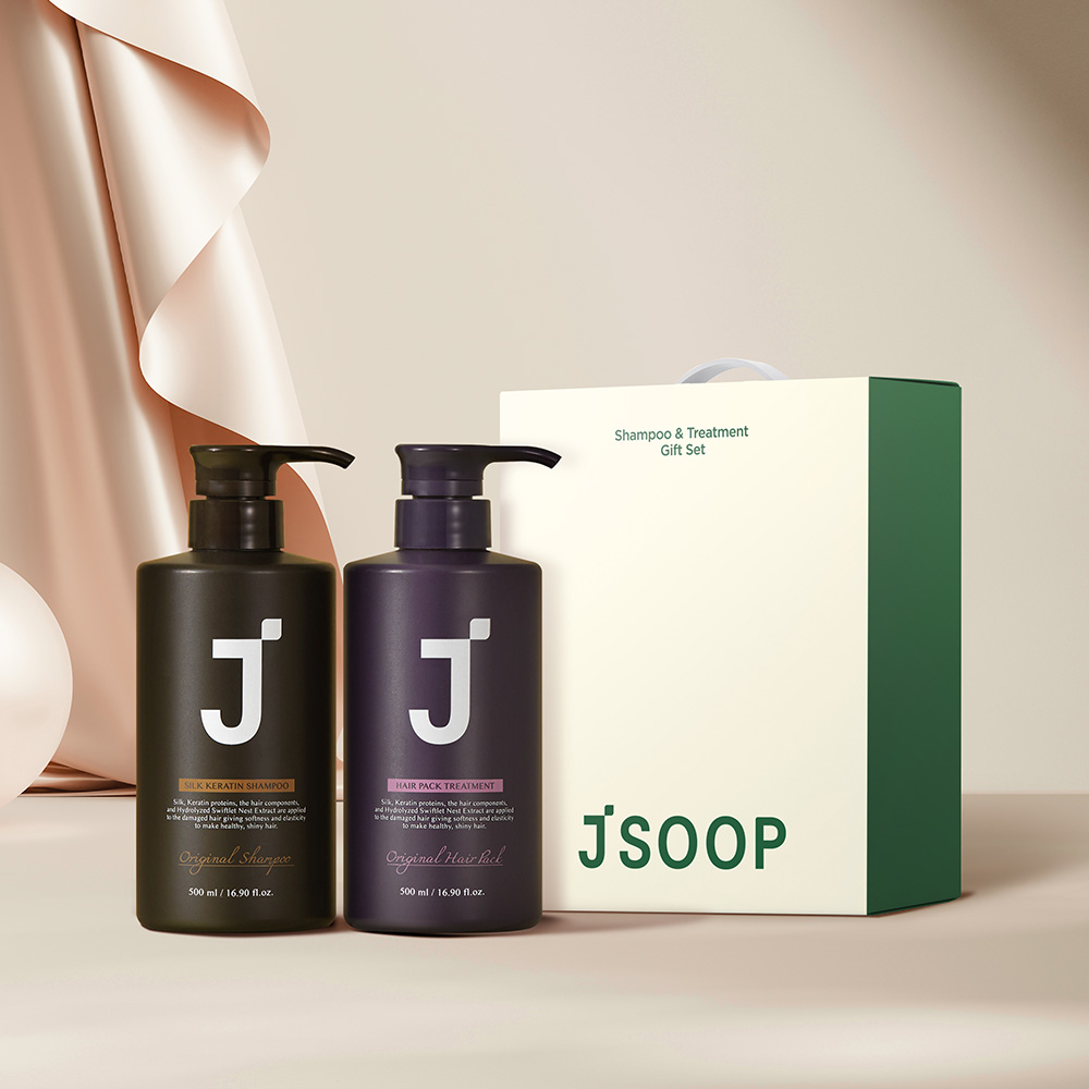 [제이숲] 실크케라틴 샴푸 500ml & 트리트먼트 500ml 선물세트