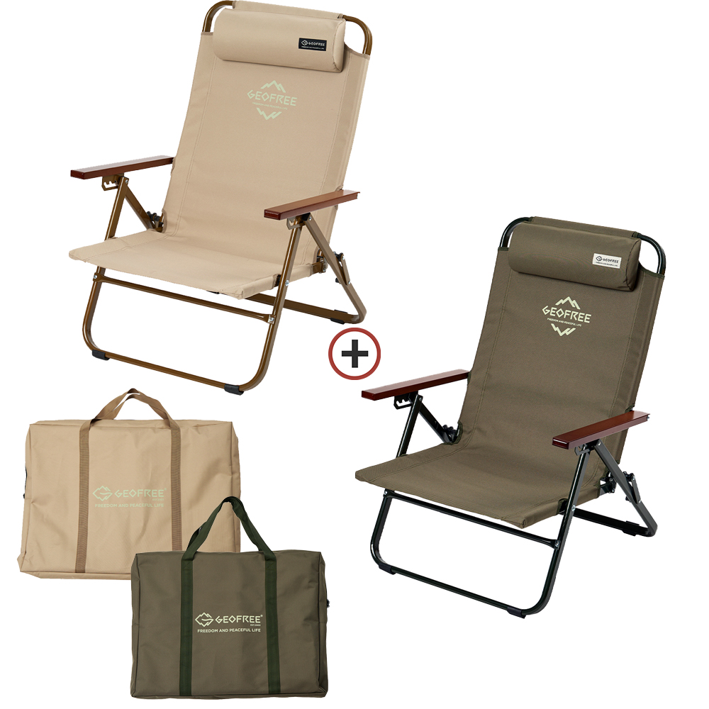 4단 리클라이너 캠핑 의자 1+1