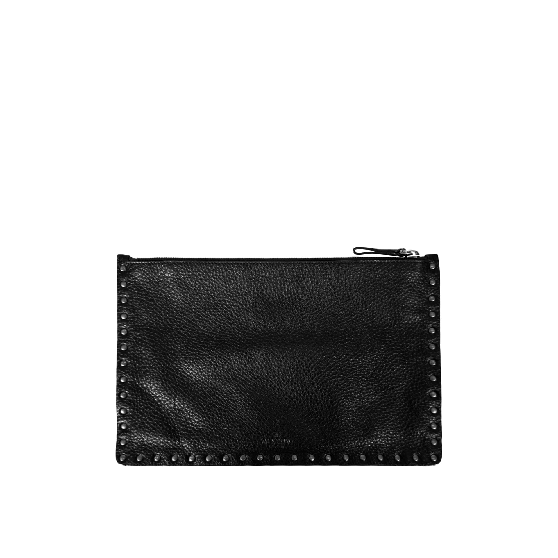 발렌티노 여성 락스터드 롤링 레더 클러치백 블랙 LW2P0269VQ1