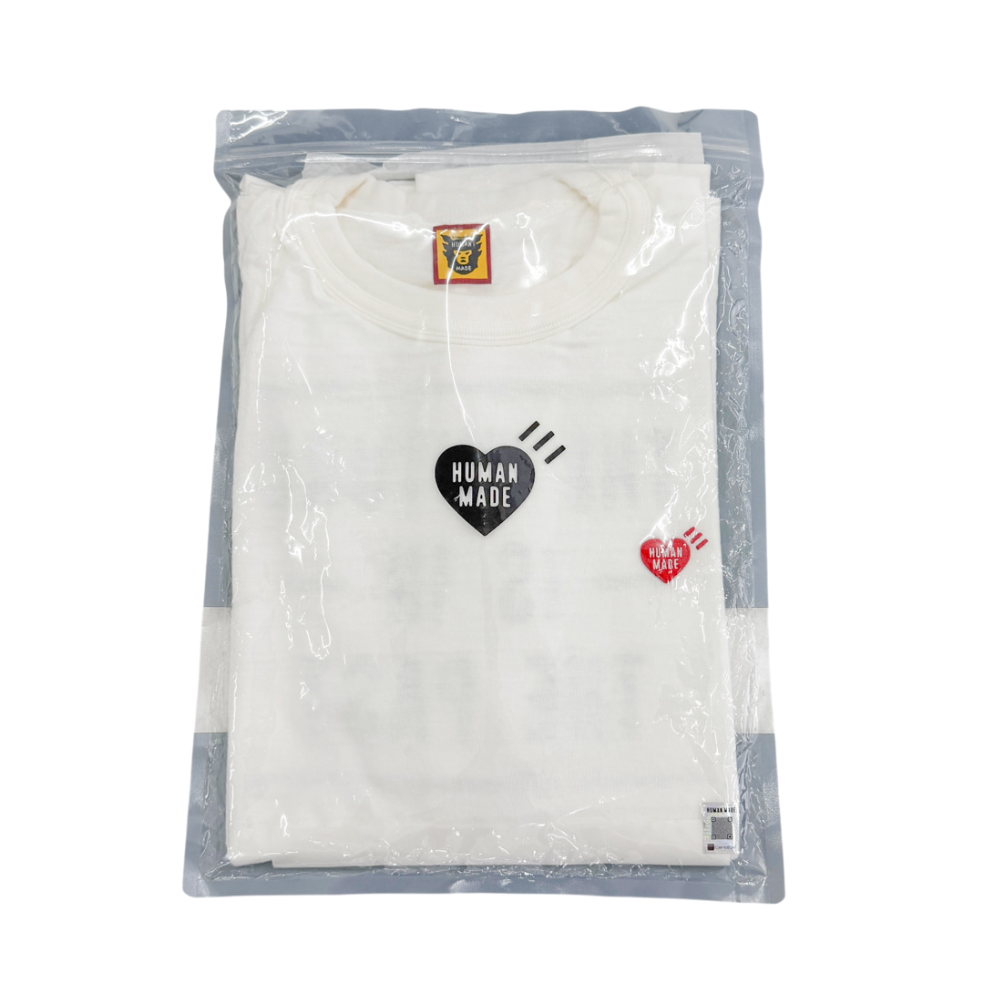 [XL] 휴먼메이드 하트 뱃지 반팔 티셔츠 화이트 HM28CS030