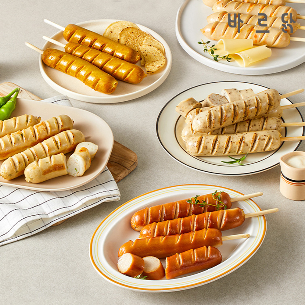 [바르닭] 닭가슴살 후랑크꼬치 5종 10팩