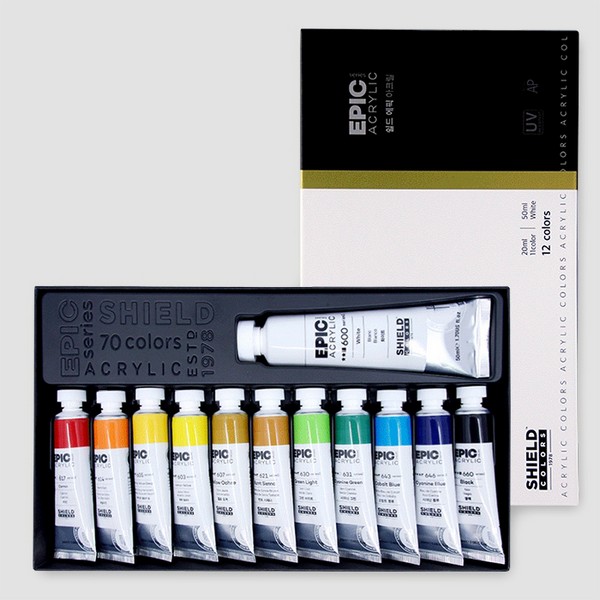 쉴드.에픽 아크릴세트 12색 20ml 1개 한가람문구