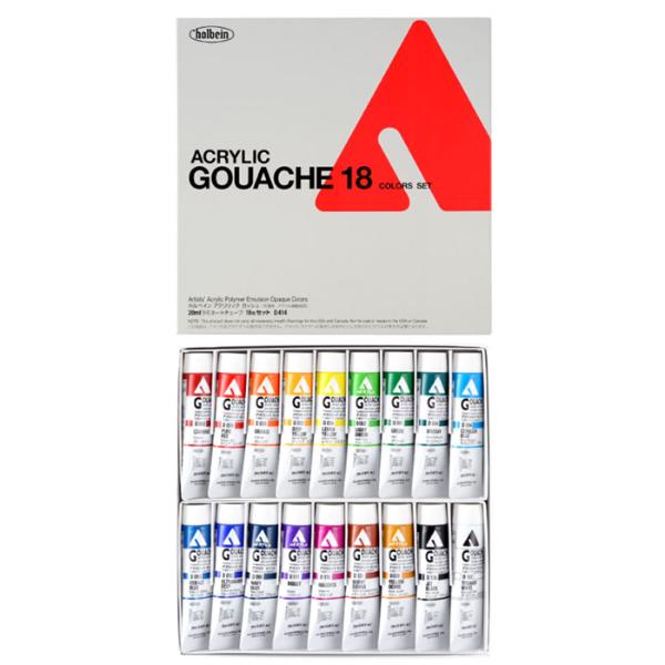홀베인 아크릴 과슈 물감세트 18색 20ml 1개 한가람문구