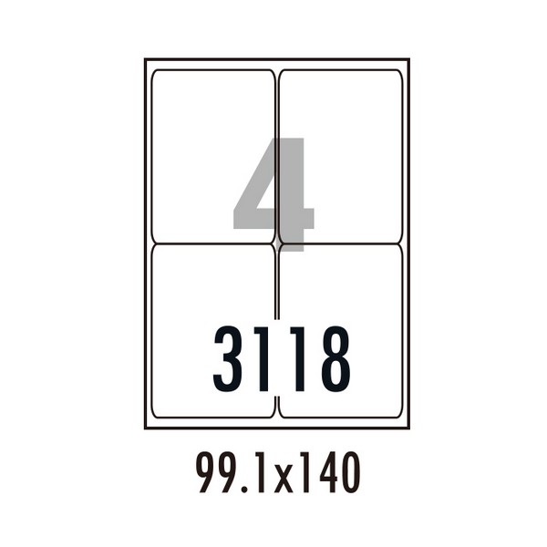 하이에코라벨 HES-3118 100매 4칸 폼텍