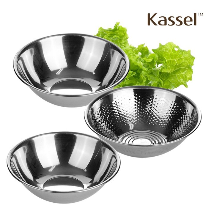 [Kassel] 카셀 국내생산 퓨어스텐 쌀함박볼 3종세트[다용도볼28cm+26cm+쌀함박26cm]