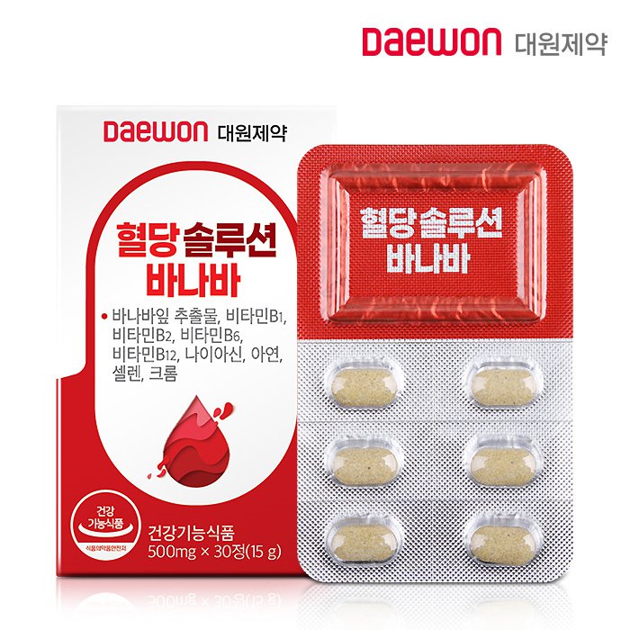 [대원제약] 혈행솔루션 바나바 500mg x 30정 [A0877]