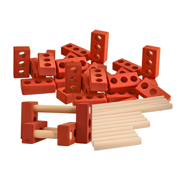 빨간벽돌블럭2종80pcs+벽돌블럭커넥터12p(11201816-11)