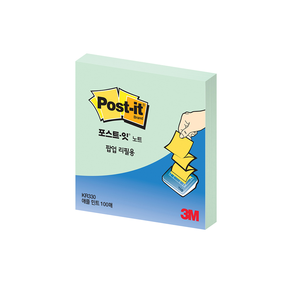 3M 포스트잇 팝업 노트 KR330 애플민트