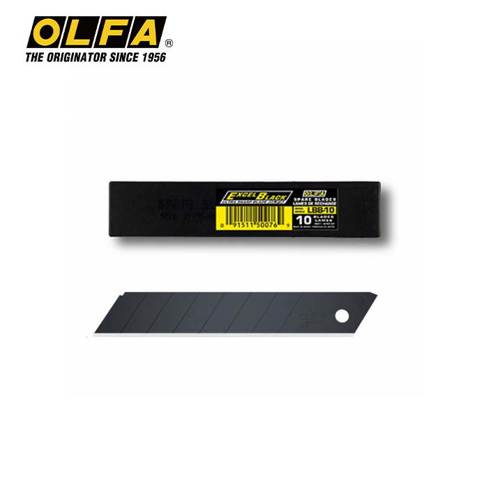 올파 OLFA LBB-10 흑색 고강도 커터칼날 18mm 10개입