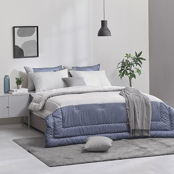 [알레르망] 에티카2 차렵이불 D 2종세트A 네이비