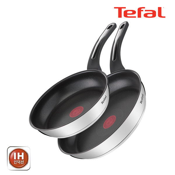 테팔 팬&냄비 인덕션 스테인리스 스틸 뉴 이모션 2종세트 (프라이팬 24cm + 28cm)