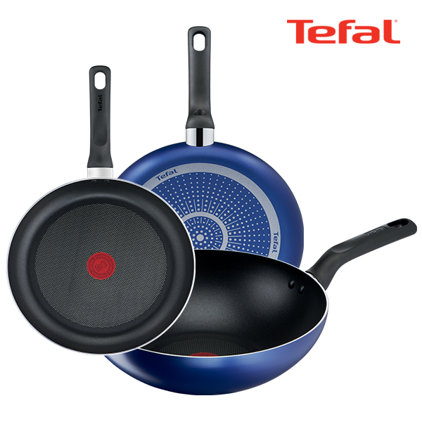 테팔 팬&냄비 PTFE 미드나잇 블루 3종세트 (프라이팬 24cm + 28cm + 볶음팬 28cm)