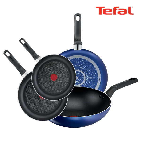 테팔 팬&냄비 PTFE 미드나잇 블루 4종세트 (프라이팬 20cm + 26cm + 28cm + 볶음팬 28cm)