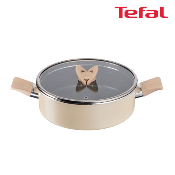 테팔 팬&냄비 인덕션 블라썸 베이지 전골냄비 24cm