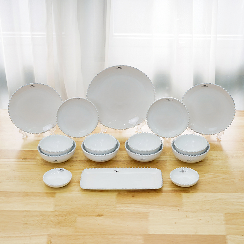 [코스타노바 화이트펄]_4인 한식그릇세트 16p (A타입)_화이트