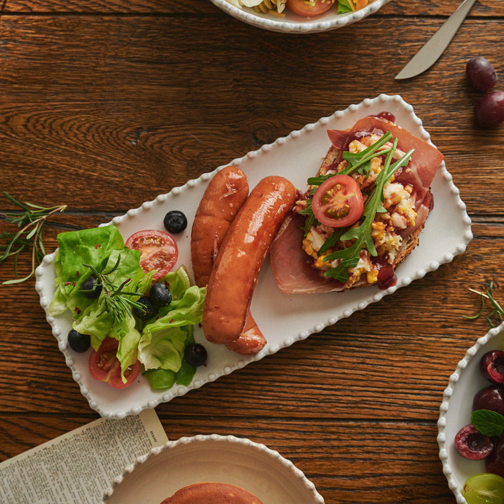 [코스타노바 화이트펄]_직사각접시 30cm_크림