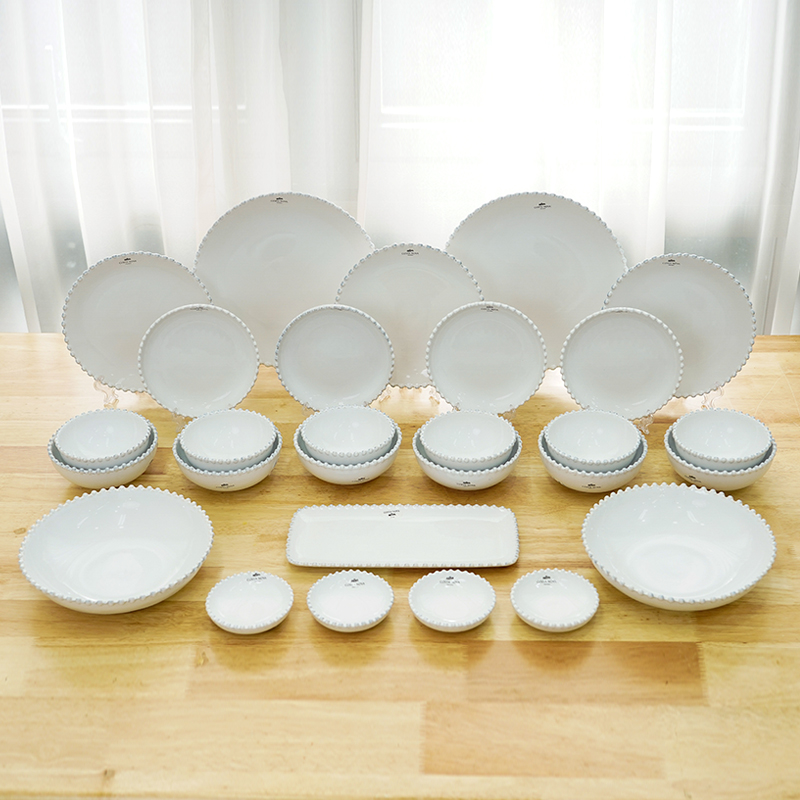 [코스타노바 화이트펄]_6인 한식그릇세트 28p _화이트