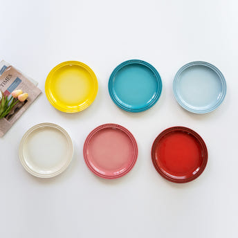 르크루제 원형접시 23cm 빨강