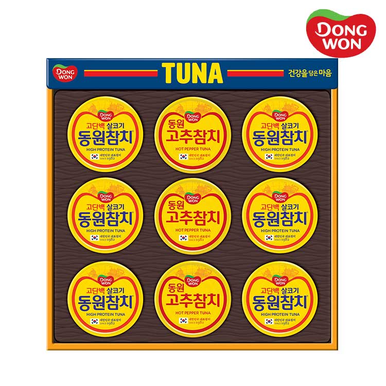 [26년설][동원선물세트] 동원참치 O-9호 (라이트스탠다드 참치 85g 6캔 + 고추참치 85g 3캔)