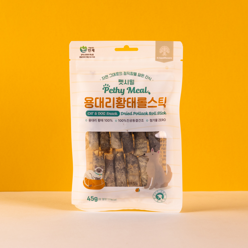 펫시밀 동결건조간식 황태롤스틱 45g