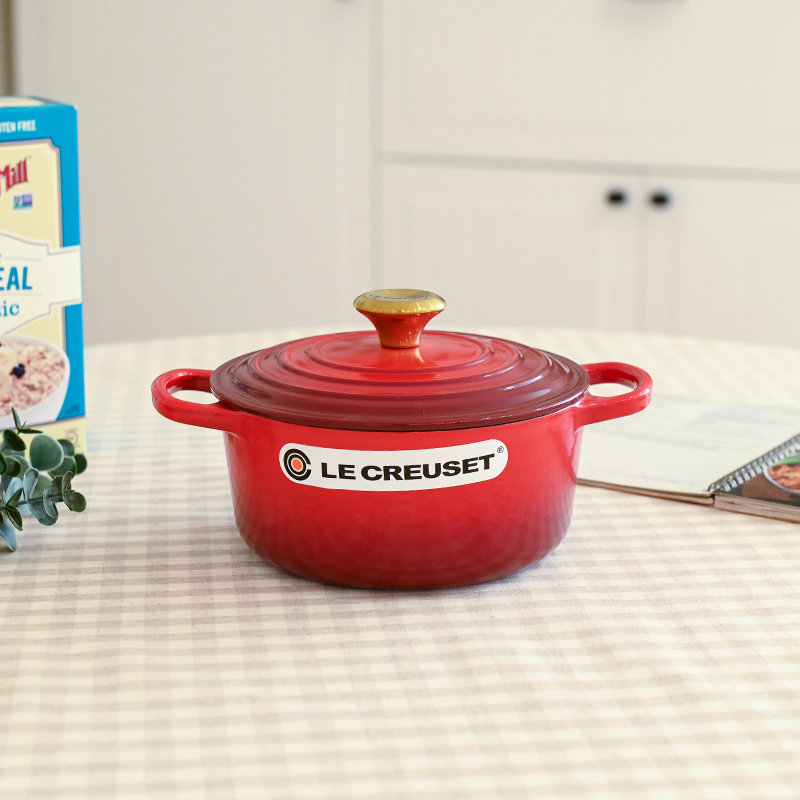 르크루제 시그니처 원형냄비 18cm 빨강[골드놉]