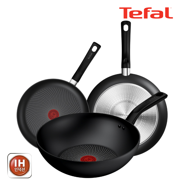 테팔 인덕션 티타늄 델리시오 3종세트 (프라이팬 24cm + 28cm + 볶음팬 28cm)