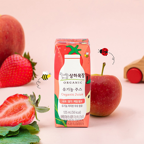 상하목장 유기농주스 사과 딸기 케일 125ml 48팩