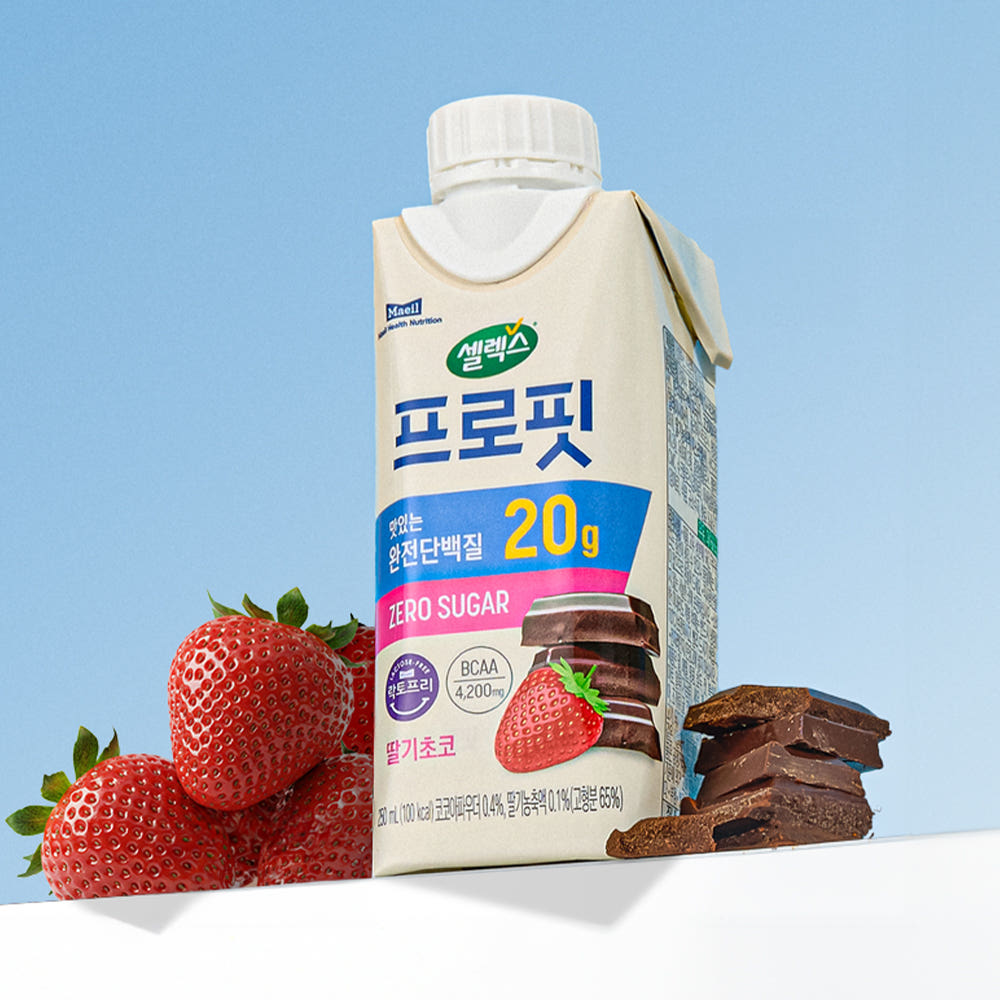 [셀렉스] 프로핏 완전단백질 딸기초코 드링크 250ml 18팩
