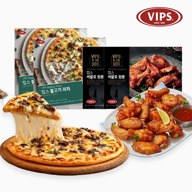 [빕스] 불고기피자 440g 2팩+버팔로윙봉 500g 2팩